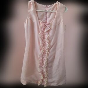 Pink Sleeveless Ruffle Mini Dress